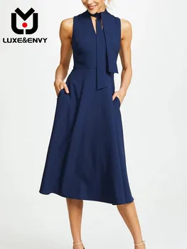 LUXE & ENVY 2023, летнее новое милое платье с V-образным вырезом и ремешком, приталенное белое женское платье без рукавов большого размера