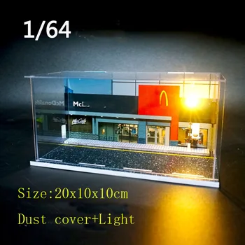 Модель сцены парковки 1/64, Придорожный магазин гамбургеров, сцена для фотосессии, модель игрушки