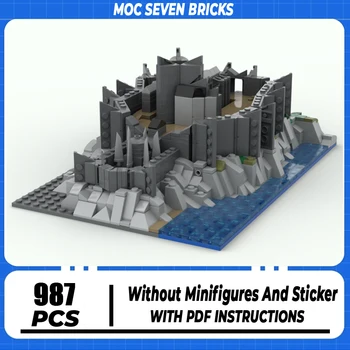 Строительный блок Moc, модель замка из Драконьего камня, технологический кирпич, игрушка из серии 